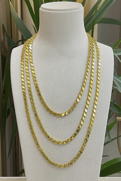 14 Ayar Altın 2 Metre Pullu Zincir (K) - 1